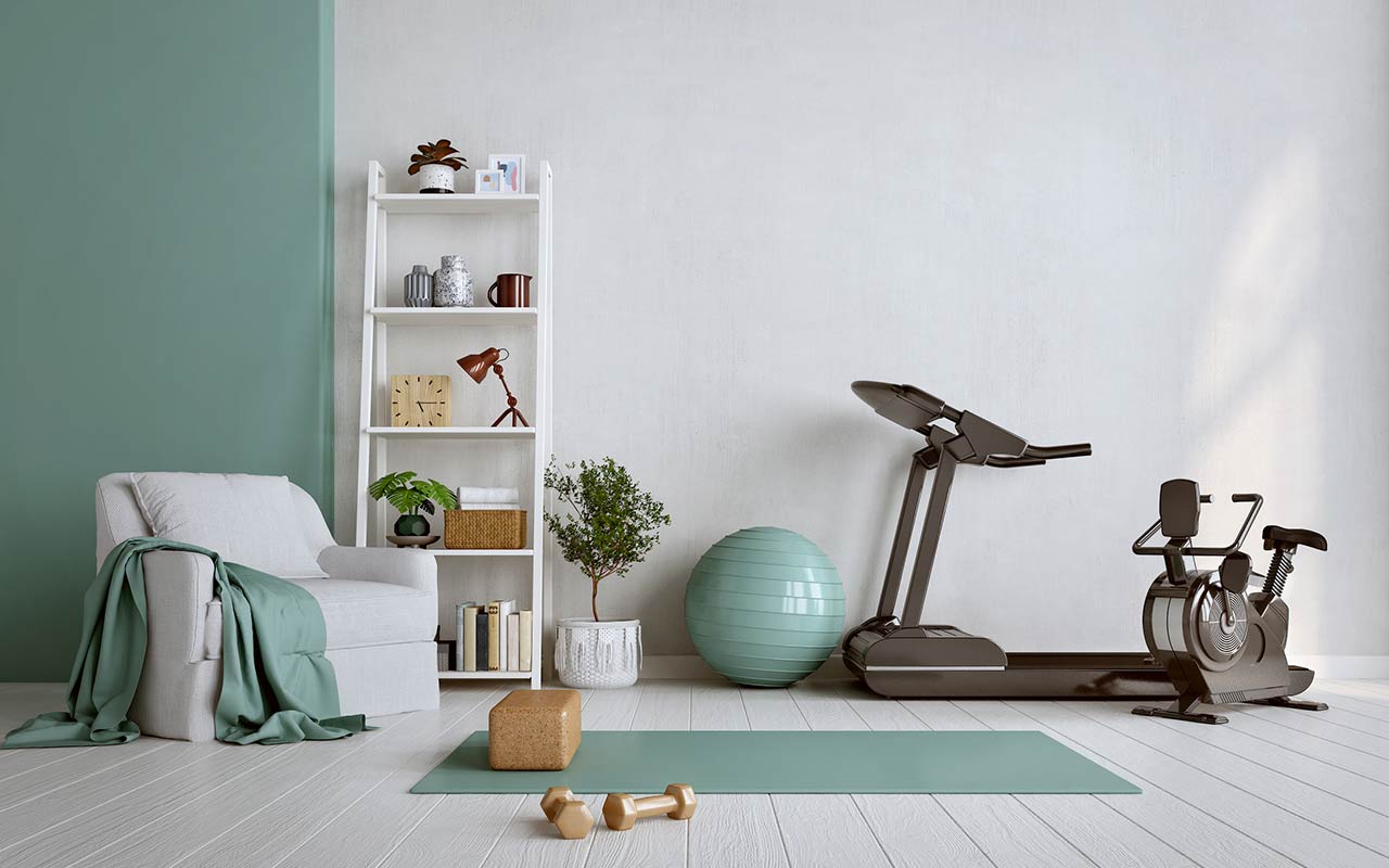 Training at home with gym equipment